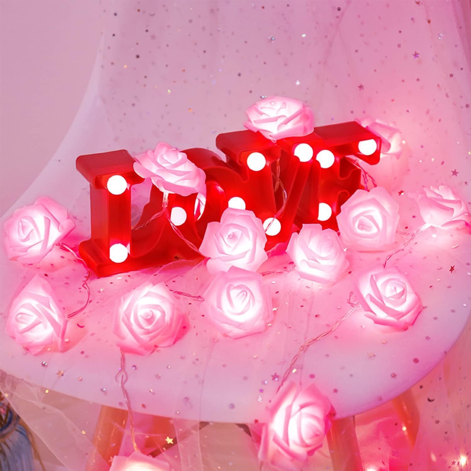 One94Store Rose Flower LED String Fairy Light – 14 LED 3-Meter Night Light for Home Decor, Bedroom & Indoor/Outdoor Use, Romantic Decor, Valentine Day Gift, Love Gift for Her, Couple Gift - Image 10