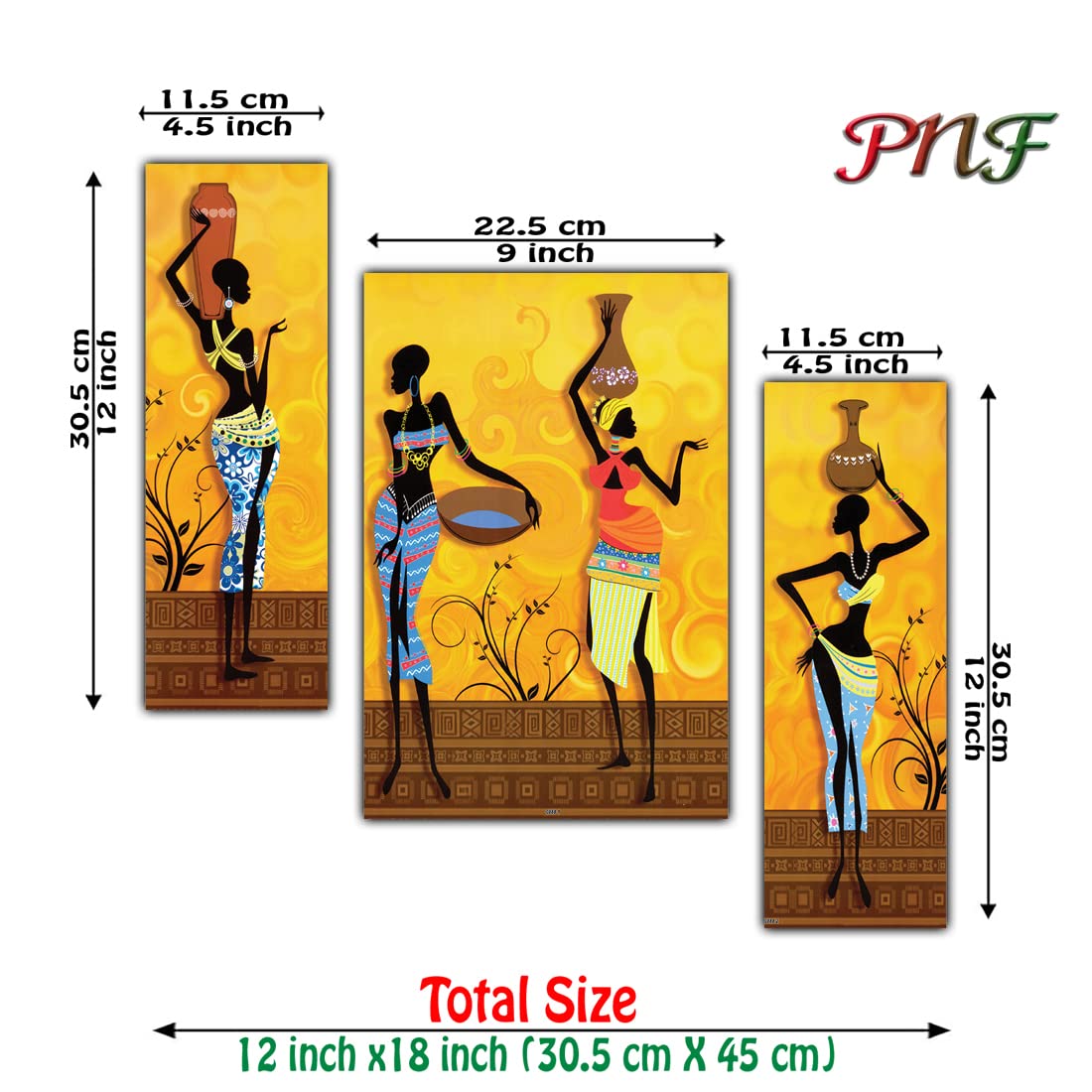 pnf Modern Abstract Art Set of 3 MDF Panel-0888-(MDF,Multicolour,18x12inch) - Image 3