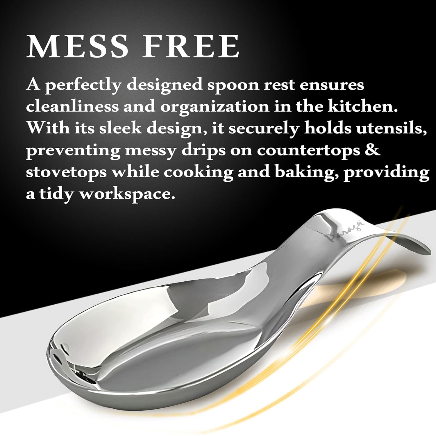 Parage 2 Pieces Stainless Steel Spoon Rest for Home & Kitchen, Platform and Dining Table, Holding Messy Spoon While Cooking (Set of 2, 21.5 cm Long) - Image 5