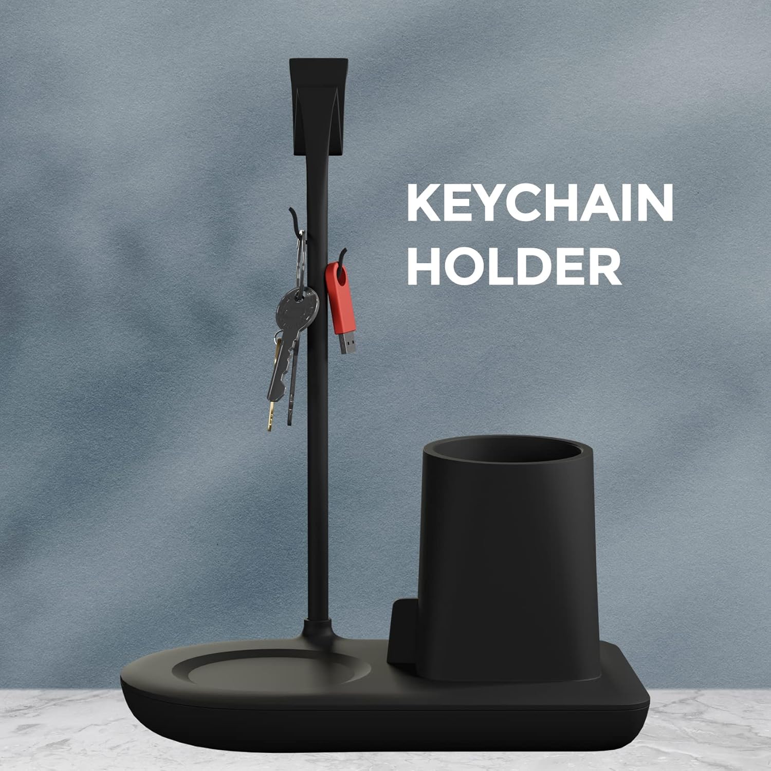 eo Pen Stand for Study Table with Self-Watering Plant Pot, Glasses & Smartphone Holder – Desk Organizer & Pencil Holder for Office, Home, Kids, Students, Study Room (Desk Station Black) - Image 6