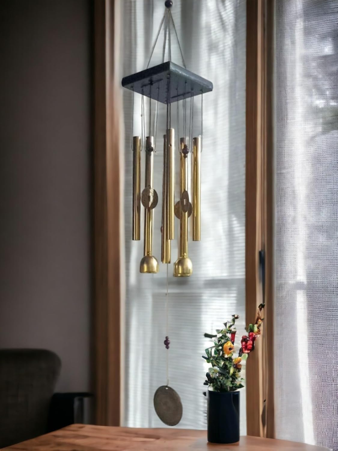 Paradigm Pictures Home Decoration Items Wind Chimes for Home (Golden,Pipe & Hanging Bells) - Image 5