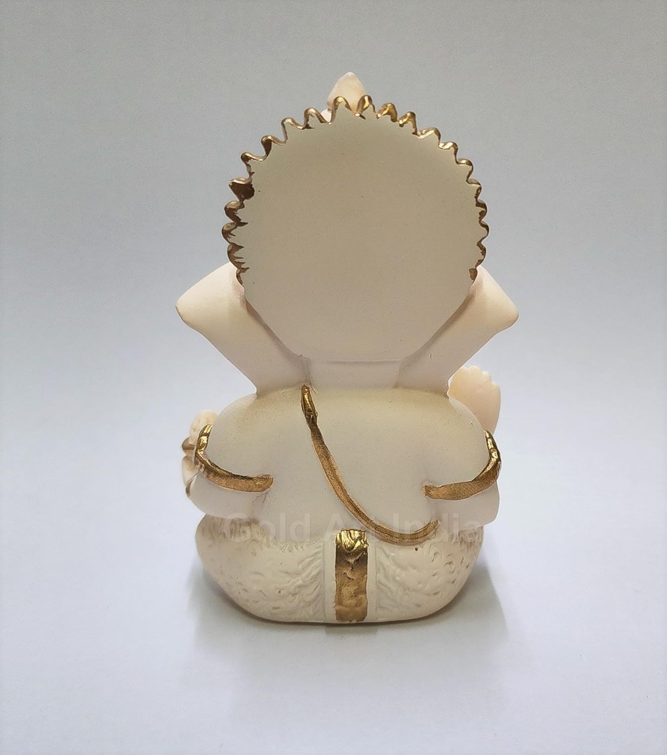 Gold Art India Peach Ivory Finish Ganesha Idol Car Dashboard IdolGanesha Murti Ganpati Idol for Home Decor Puja Lord Ganesh Statue Gift for Office Desk Puja Room Figurine 3.3" inches - Image 4