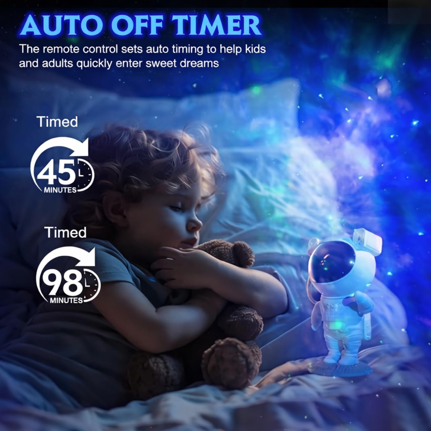 One94Store Astronaut Galaxy Projector Night Light – 360° Rotating Nebula Star Projector with Remote Control, Timer & Adjustable Head – Space Lamp for Kids’ Bedroom, Gifts, Gaming Room, Home & Décor - Image 8