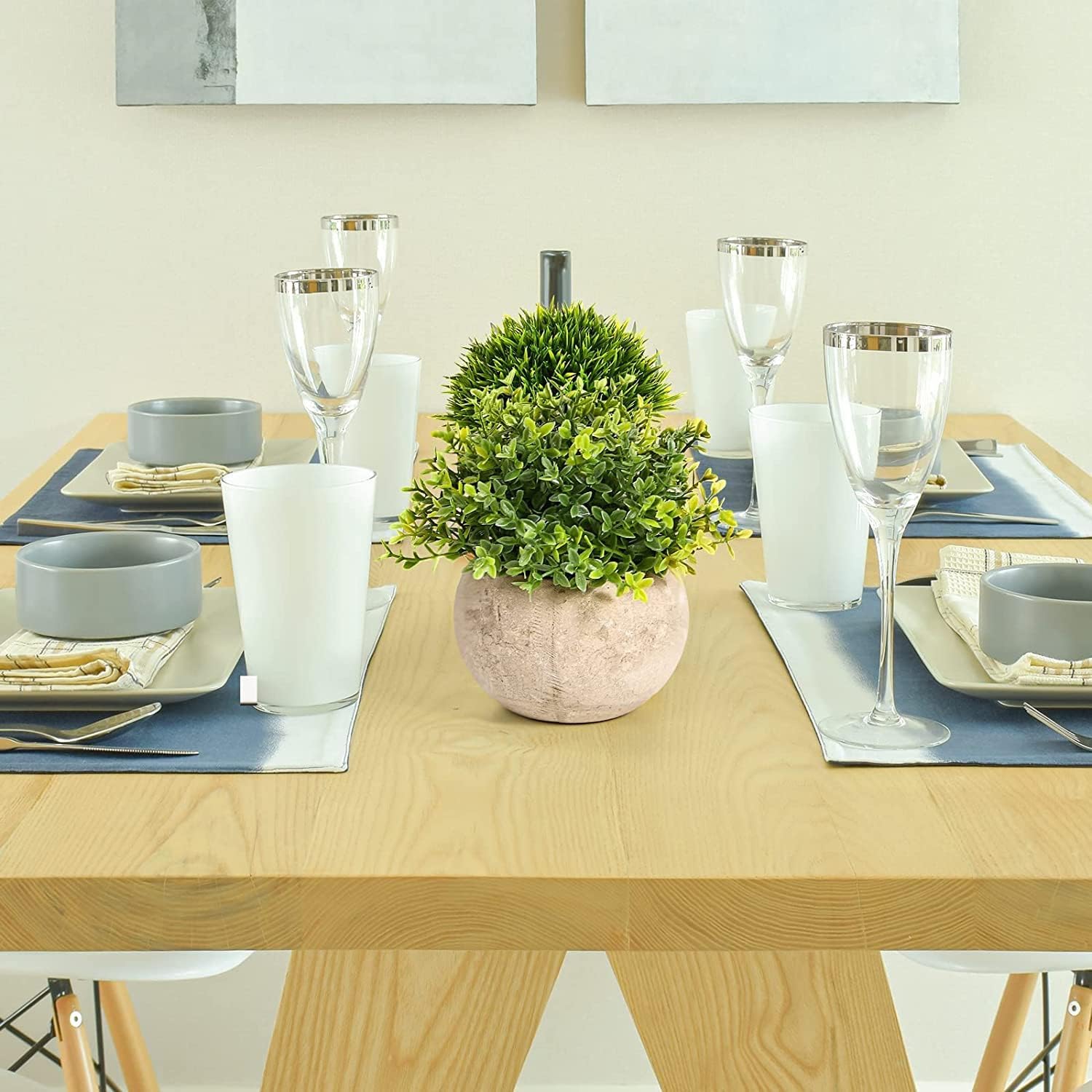 Dekorly® Artificial Plants Fake Mini Potted Plant Small Greenery Decor for Indoor Home Farmhouse Aesthetic Bedroom Shelf Office Desk Bathroom Decoration (Brown) - Image 6