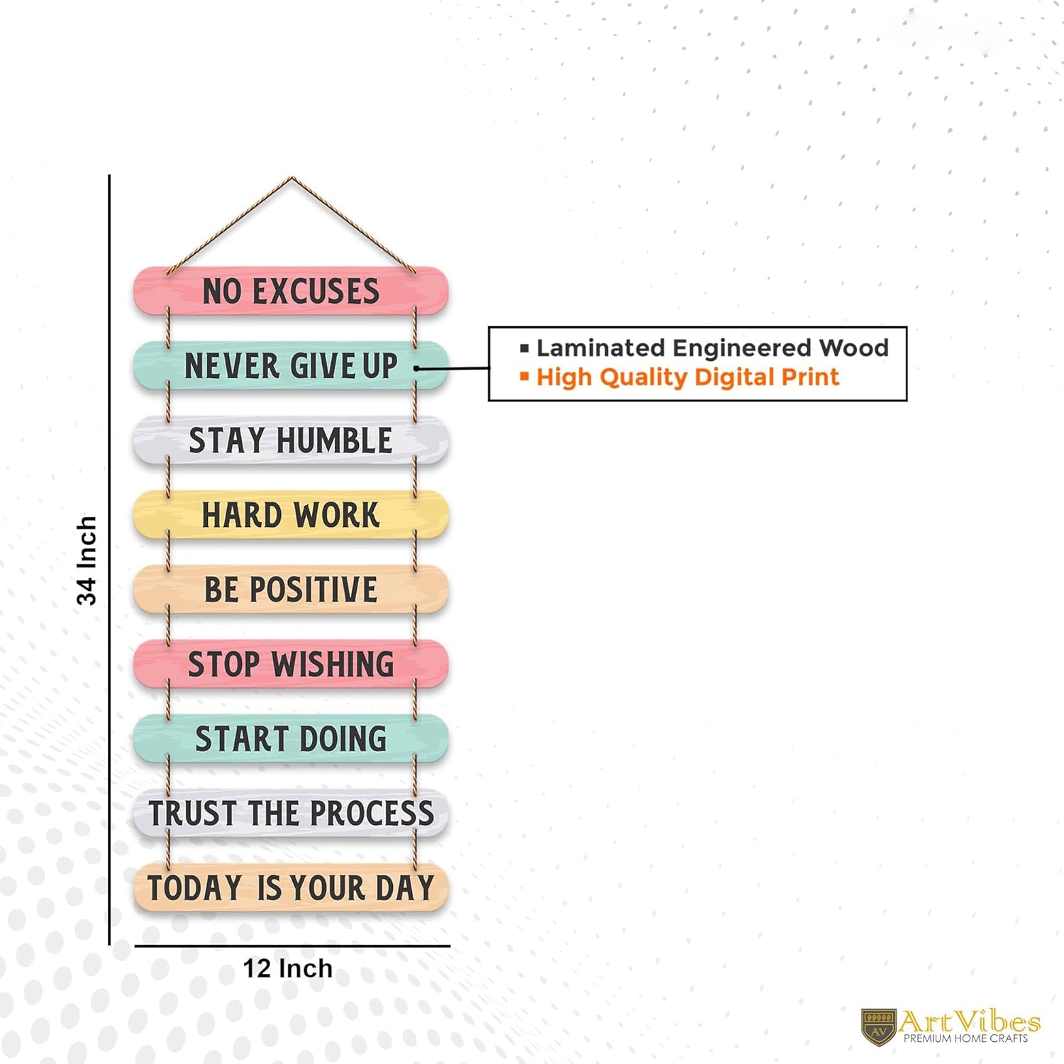 Artvibes Motivational Quotes Decorative Wall Art | Quotes Decor Item | Craft For Everyone | Motivational Wall Decor | Wall Accent | Graphic Art | Gift Items | Office Wall Decoration Items (WH_9301N) - Image 6