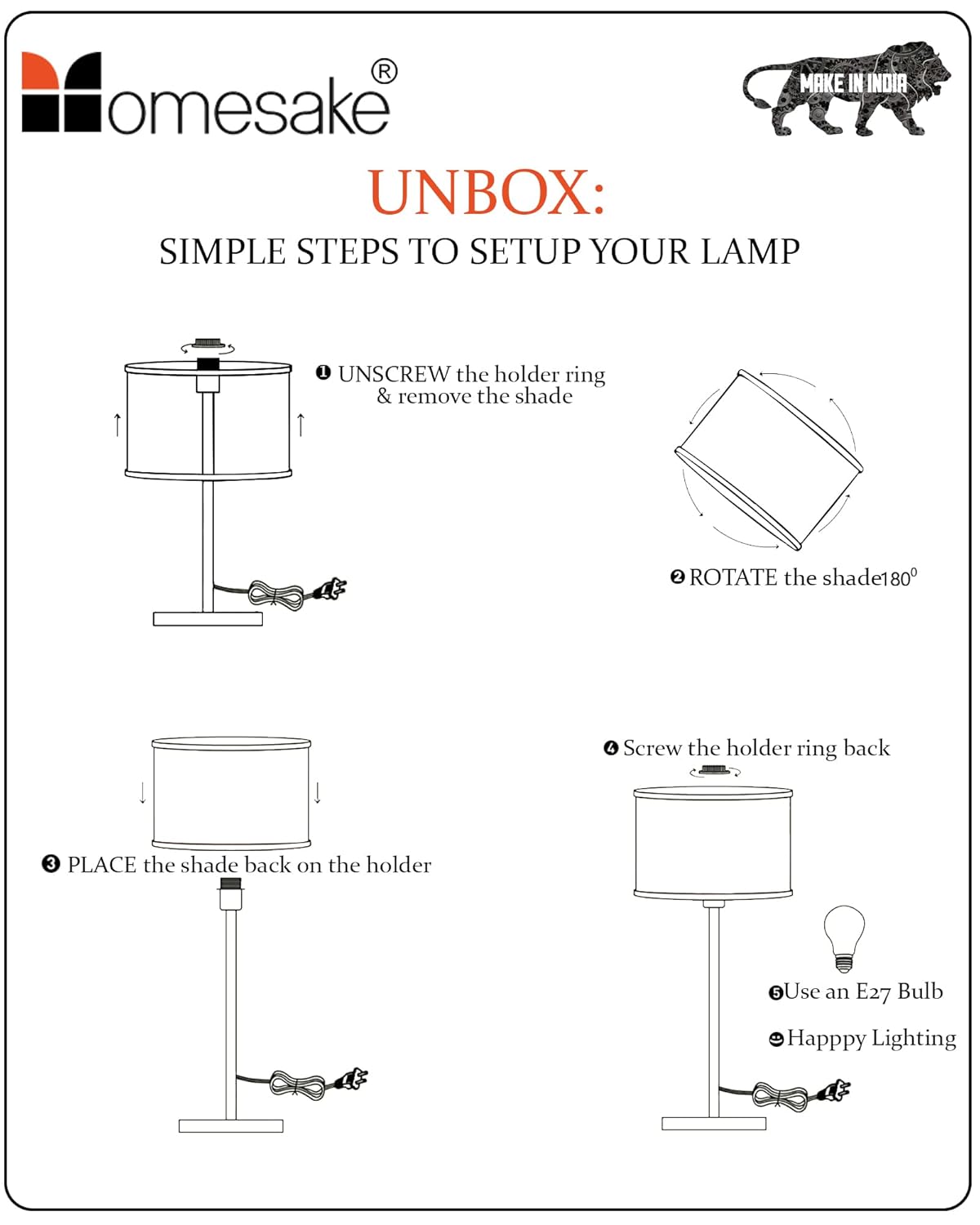 Homesake® Lamp, Table, Night Lamp for Bedroom, Home Decor Items, Lamp for Living Room - Image 7