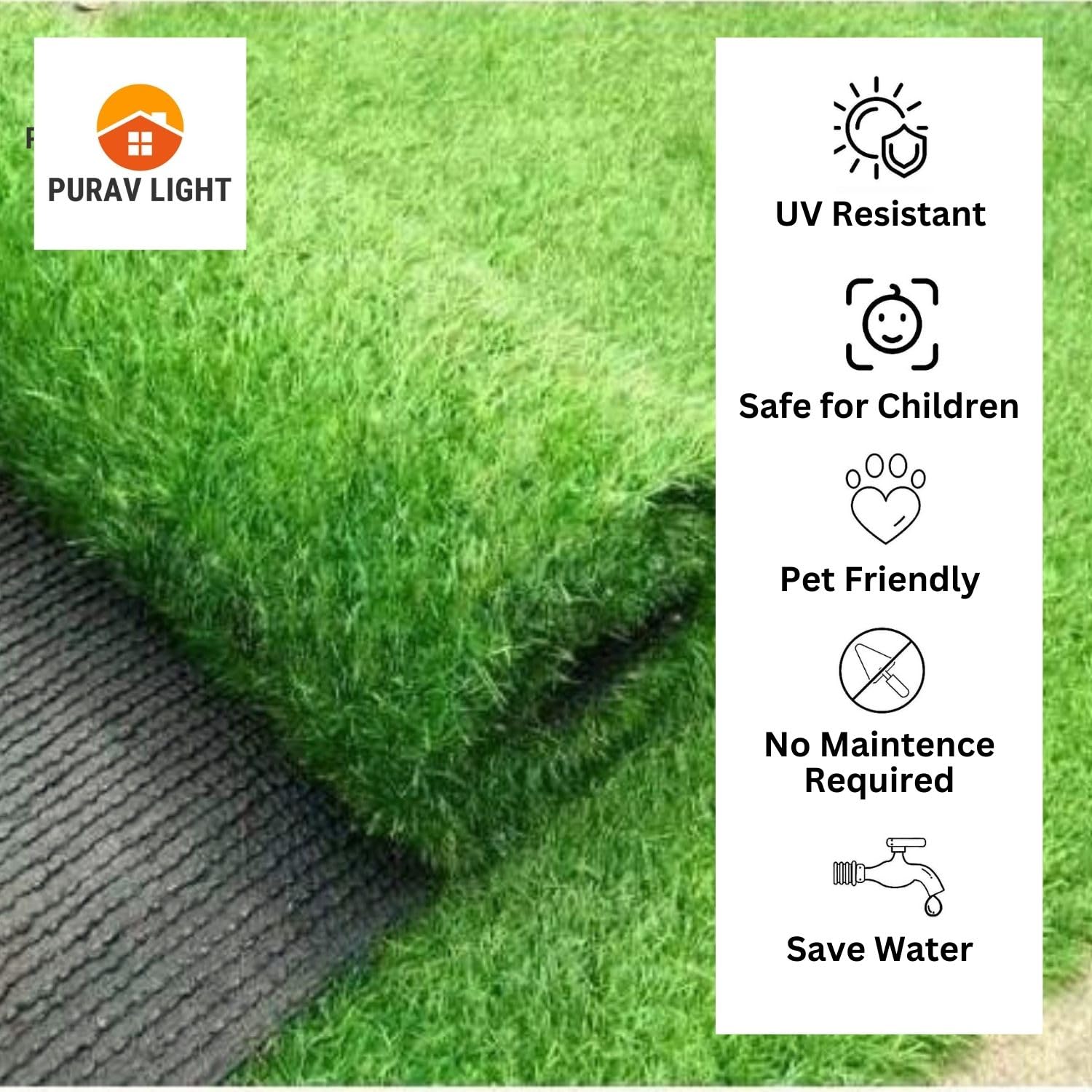 35mm High Density Artificial Grass Carpet Mat (1.5x3 Feet)| Premium Turf for Balcony, Lawn, Garden & Home Décor | Washable, Dustproof, Waterproof & Skin Friendly – Green - Image 7