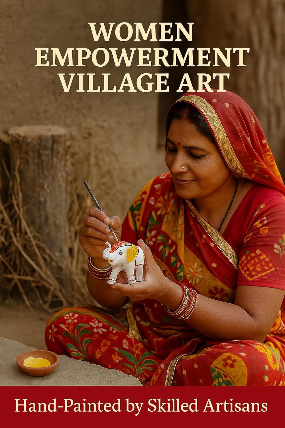 DreamKraft Paper Mache Handcrafted Set of 3 Elephant Action Showpiece Idols for Home Decor and Gift Purpose(White) - Image 6