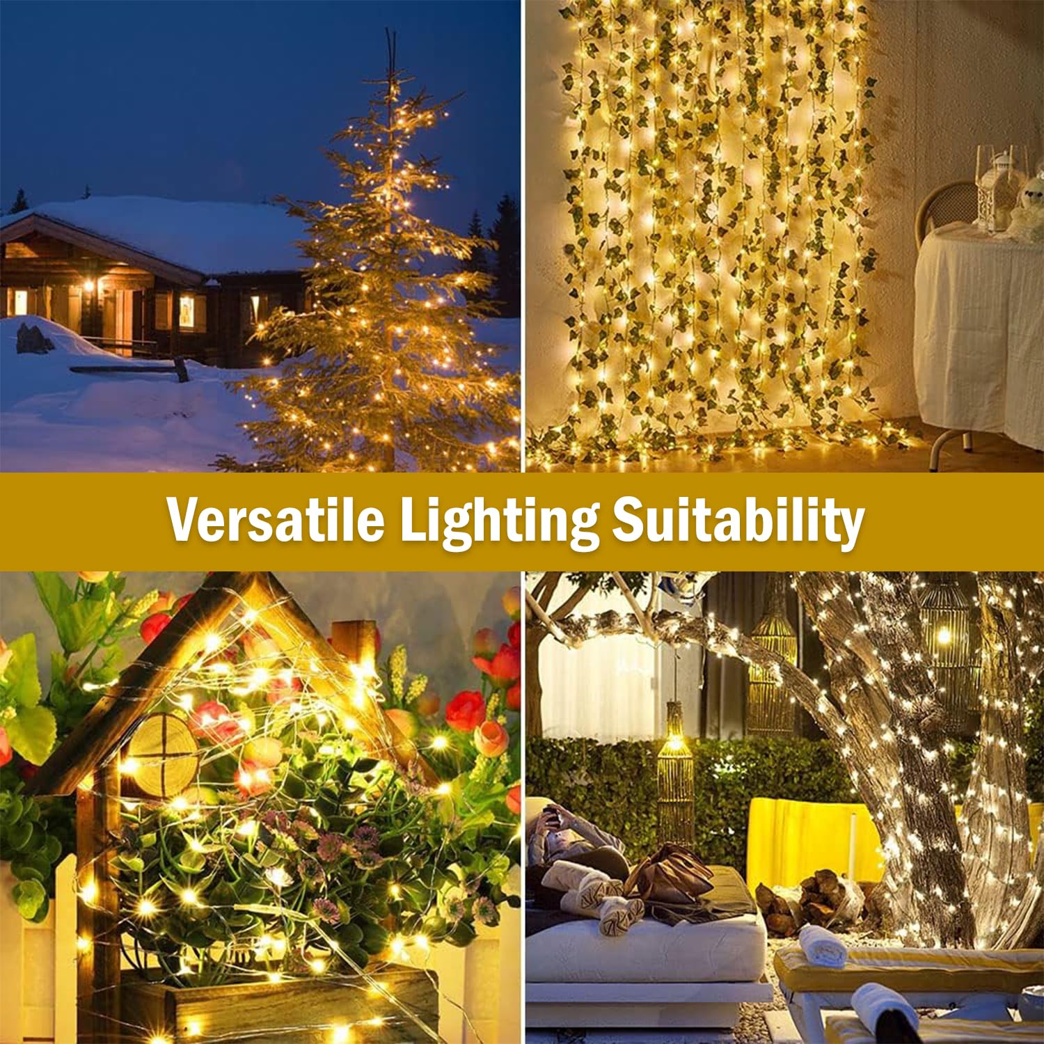 GIGAWATTS 38 LED 10.5M Copper Wire PowerPixel Fairy Lights | 360° Glow Decorative String Lights for Home, Diwali, Christmas, Weddings, Parties & Outdoor Décor (Pack of 1, Warm White) - Image 6